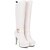 cheap Women&#039;s Boots-Women&#039;s Boots Fall &amp; Winter Chunky Heel Round Toe Fashion Boots Party &amp; Evening Office &amp; Career Solid Colored PU Knee High Boots White / Black
