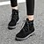 abordables Damestøvler-Women&#039;s Cowhide Spring Comfort Boots Low Heel Black / Almond