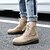 abordables Damestøvler-Women&#039;s Cowhide Spring Comfort Boots Low Heel Black / Almond
