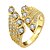 baratos Anéis-Mulher Anel de banda Diamante sintético Ouro Rose Dourado Chapeado Dourado senhoras Estilo bonito 1pç 7 8 / Mulheres