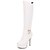 cheap Women&#039;s Boots-Women&#039;s Boots Fall &amp; Winter Chunky Heel Round Toe Fashion Boots Party &amp; Evening Office &amp; Career Solid Colored PU Knee High Boots White / Black