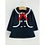 cheap Dresses-Toddler Girls&#039; Bow Solid Colored 3/4 Length Sleeve Rabbit Fur Dress Navy Blue