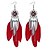 cheap Earrings-Women&#039;s Drop Earrings Long Feather Ladies Vintage Ethnic Fashion Feather Earrings Jewelry Black / Rainbow / Red For Party / Evening Going out 1 Pair