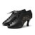 baratos Sapatos de Dança Latina-Mulheres Sapatos de Dança Sapatos de Dança Latina Têni MiniSpot / Lantejoula Salto Grosso Personalizável Preto / Dourado / Ensaio / Prática