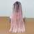 cheap Synthetic Lace Wigs-Synthetic Wig Box Braids Kardashian Braid Wig Long Black / Pink Synthetic Hair 24 inch Women&#039;s Ombre Hair Middle Part Braided Wig Pink Ombre