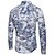 cheap Men&#039;s Printed Shirts-Men&#039;s Shirt Color Block Plus Size Shirt Collar Daily Long Sleeve Tops Blue