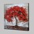 voordelige Schilderijen van bloemen/planten-mintura® handgeschilderde rode boom olieverfschilderijen op canvas moderne abstracte bloem kunst aan de muur foto&#039;s voor huisdecoratie klaar om op te hangen met gespannen frame