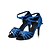 cheap Latin Shoes-Women&#039;s Latin Shoes Heel Crystals Slim High Heel Blue Cross Strap Satin / Performance