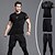 cheap New In-Men&#039;s Adults Patchwork Workout Outfits Running T-Shirt With Shorts Compression Suit Athletic 4 Way Stretch Breathable Quick Dry Gym Workout Sportswear Plus Size Tracksuit Compression Clothing