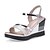 preiswerte Damensandalen-Damen Sandalen Keilabsatz Offene Spitze Komfort Draussen Paillette Solide PU Sommer Gold Silber