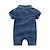 お買い得  ベビーボーイのロンパース＆カバーオール-赤ちゃん 男の子 活発的 ソリッド 半袖 ワンピース ブルー