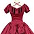 cheap Historical &amp; Vintage Costumes-Rococo Victorian Costume Women&#039;s Dress Red / black Vintage Cosplay Cotton Blend Short Sleeve Puff Sleeve