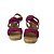 baratos Sandálias de mulher-Mulheres Sapatos Couro Verão Conforto Sandálias Salto Plataforma Peep Toe Preto / Vermelho