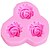 cheap Cake Molds-3 Holes Rose Flower Silicone Cake Molds Fondant Candy Mould