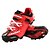 voordelige Wielrenschoenen-Volwassenen Fietsschoenen met pedalen &amp; schoenplaten Mountainbikeschoenen Fietsschoenen Nylon, glasvezel, luchtstroomopeningen, antislip loopvlak Mountainbike Wegwielrennen Groen / geel Zwart / rood