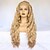 abordables Perruques synthétiques à dentelle-Perruque Lace Front Synthétique Ondulé Minaj Partie médiane Lace Frontale Perruque Blond Long Blond de fraise Cheveux Synthétiques Femme Résistant à la chaleur Élastique Homme Blond