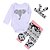 cheap Baby Girls&#039; Clothing Sets-Baby Girls&#039; Active Daily Print Long Sleeve Long Clothing Set White