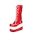 baratos Sapatos Lolita-Mulheres Sapatos Botas Princesa Salto Plataforma Sapatos Cordão Bordado 10 cm Vermelho PU Trajes de Halloween