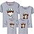 cheap Matching Outfits-Kids Family Look Active / Basic Daily / Beach Color Block Print Short Sleeve Regular Regular Cotton / Rayon / Polyester Tee Gray