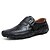זול נעלי בד ומוקסינים לגברים-בגדי ריקוד גברים נעלי נהיגה אביב / קיץ יום הולדת משרד קריירה נעליים ללא שרוכים עור נאפה Leather שחור / חום / EU40