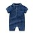 お買い得  ベビーボーイのロンパース＆カバーオール-赤ちゃん 男の子 活発的 ソリッド 半袖 ワンピース ブルー