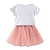 cheap Sets-Toddler Girls&#039; Clothing Set Short Sleeve Pink Light Green Floral Pleated Cotton Daily Sweet Regular / Summer