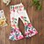 voordelige Broeken voor baby&#039;s meisjes-Baby Meisjes Actief Standaard Feestdagen Uitgaan Bloemen Print Kleurenblok Print Broek Wit / Peuter