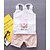 billige Sett med babyklær til jente-Baby Jente Aktiv Daglig Stripet / Lapper Lapper / Trykt mønster Ermeløs Normal Bomull Tøysett Rosa