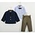 billige Sæt-Børn Baby Drenge Vintage Gade Daglig Skole Ensfarvet Langærmet Normal Lang Tøjsæt Blå