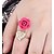 abordables Bague-Bague de Phalange Zircon Vin Noir Rouge Tissu Alliage Cœur Fleur dames Tendance Doux 1pc 9 / Femme