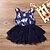 billige kjoler til jentebaby-Baby Jente Aktiv Geometrisk Ermeløs Bomull Kjole Navyblå