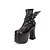 abordables Zapatos Lolita-Mujer Zapatos Botas Punk Gótico Tacón Cuadrado Zapatos Un Color 12.5 cm Negro PU Traje de Halloween