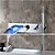 baratos Torneiras de Banheira-Torneira de Banheira - Moderna Cromado Montagem de Parede Vãlvula Latão Bath Shower Mixer Taps / Monocomando Três Buracos