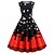 cheap Santa Suits &amp; Christmas Costumes-Dress Christmas Dress Santa Clothes Adults&#039; Women&#039;s Dresses Christmas Christmas New Year Festival / Holiday Polyster Red+Black Women&#039;s Easy Carnival Costumes Christmas Printing