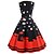 cheap Santa Suits &amp; Christmas Costumes-Dress Christmas Dress Santa Clothes Adults&#039; Women&#039;s Dresses Christmas Christmas New Year Festival / Holiday Polyster Red+Black Women&#039;s Easy Carnival Costumes Christmas Printing