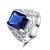 cheap Rings-Women&#039;s Band Ring Cubic Zirconia 1pc Blue S925 Sterling Silver Alloy Circle Classic Elegant Vintage Wedding Ceremony Jewelry Layered Flower Lovely / Engagement