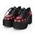 cheap Lolita Footwear-Women&#039;s Lolita Shoes Gothic Lolita Gothic Punk Wedge Heel Shoes Print Color Block 8 cm Black PU(Polyurethane) Halloween Costumes