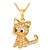 cheap Necklaces-Women&#039;s Pendant Necklace Long Pave Cat Ladies Fashion Copper Gold Silver 55 cm Necklace Jewelry 1pc For Gift Daily