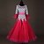 billige Ballroomkjoler-Ballroom Dance Dresses Women&#039;s Performance Spandex Ruching / Split Joint 3/4 Length Sleeve Dress