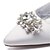 abordables Chaussures de mariée-Femme Chaussures de mariage Paillettes de cristal scintillantes ornées de bijoux Grandes Tailles Mariage Soirée &amp; Evénement Couleur Pleine Eté Strass Cristal Talon Plat Bout pointu basique Satin