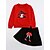 זול סטים-פעוטות בנות סט של בגדים שרוול ארוך אדום שחור טלאים יומי ליציאה רגיל