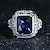 cheap Rings-Women&#039;s Band Ring Cubic Zirconia 1pc Blue S925 Sterling Silver Alloy Circle Classic Elegant Vintage Wedding Ceremony Jewelry Layered Flower Lovely / Engagement