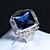 cheap Rings-Women&#039;s Band Ring Cubic Zirconia 1pc Blue S925 Sterling Silver Alloy Circle Classic Elegant Vintage Wedding Ceremony Jewelry Layered Flower Lovely / Engagement