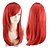 billige Kostymeparykk-Cosplay Parykker Syntetiske parykker Bølget Bølget Asymmetrisk frisyre Parykk Medium Lengde Lang Rød Syntetisk hår Dame Naturlig hårlinje Rød