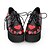 cheap Lolita Footwear-Women&#039;s Lolita Shoes Gothic Lolita Gothic Punk Wedge Heel Shoes Print Color Block 8 cm Black PU(Polyurethane) Halloween Costumes