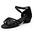 Недорогие Обувь для латиноамериканских танцев-Жен. Обувь для латины Сандалии На каблуках Толстая каблук Сатин Планка Черный / Выступление / Тренировочные
