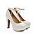 cheap Women&#039;s Heels-Women&#039;s PU(Polyurethane) Spring / Fall Comfort / Basic Pump Heels Chunky Heel White / Black / Pink / Daily