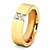 baratos Anel de Casal-Casal Anel Anel de noivado Diamante Zircônia Cubica 1pç Dourado Preto Strass Aço Titânio Redonda senhoras Estiloso Simples Rua Para Noite Jóias Fashion Solitário Coincidindo Criativo Legal