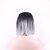 preiswerte Trendige synthetische Perücken-Synthetische Perücken Glatt Bob Bubikopf Asymmetrischer Haarschnitt Perücke Mittlerer Länge Regenbogen Synthetische Haare Damen Natürlicher Haaransatz Schwarz Weiß