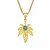 cheap Men&#039;s Chain Necklaces-Men&#039;s Turquoise Pendant Necklace Chain Necklace Cuban Link Maple leaf Leaf Stylish European Hip-Hop Stone Steel Stainless Gold 60 cm Necklace Jewelry 1pc For Daily Street